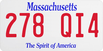 MA license plate 278QI4