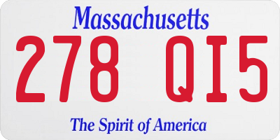 MA license plate 278QI5