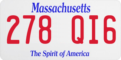 MA license plate 278QI6