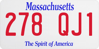 MA license plate 278QJ1