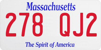 MA license plate 278QJ2