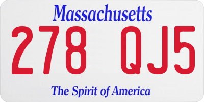 MA license plate 278QJ5