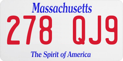 MA license plate 278QJ9