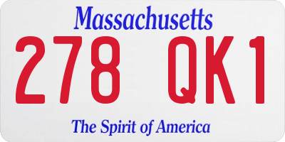 MA license plate 278QK1