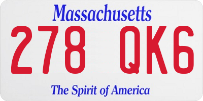 MA license plate 278QK6