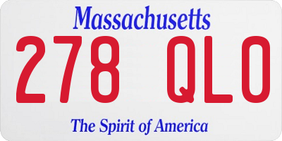 MA license plate 278QL0