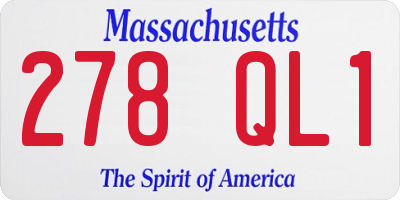 MA license plate 278QL1