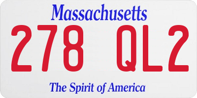 MA license plate 278QL2
