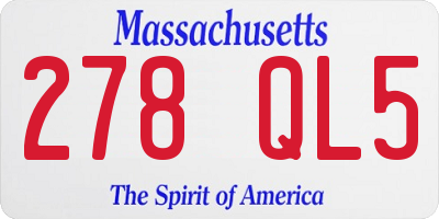 MA license plate 278QL5