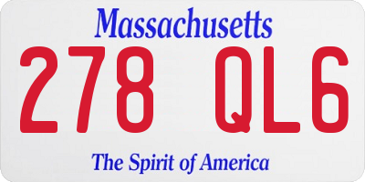 MA license plate 278QL6