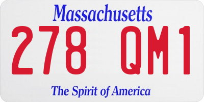 MA license plate 278QM1