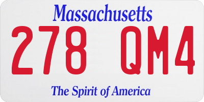 MA license plate 278QM4