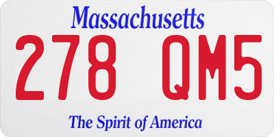 MA license plate 278QM5