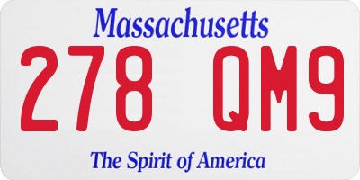 MA license plate 278QM9