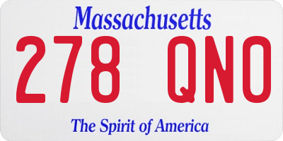 MA license plate 278QN0