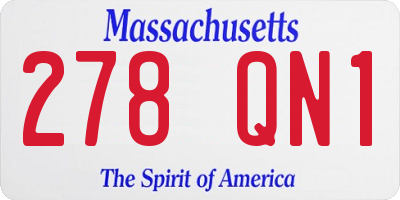 MA license plate 278QN1