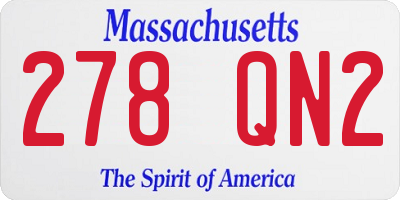 MA license plate 278QN2
