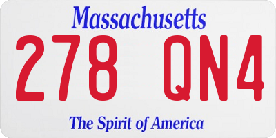 MA license plate 278QN4