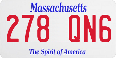 MA license plate 278QN6