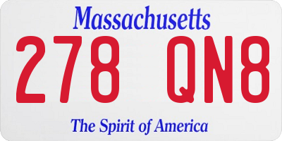 MA license plate 278QN8