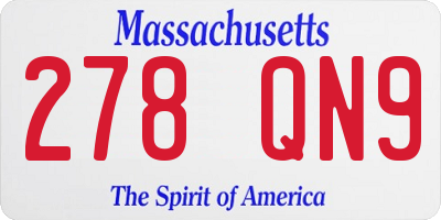 MA license plate 278QN9