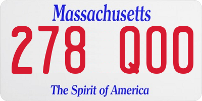 MA license plate 278QO0