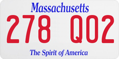 MA license plate 278QO2