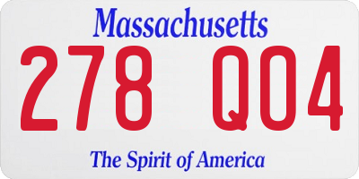 MA license plate 278QO4
