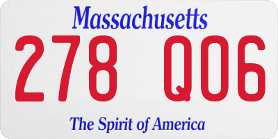 MA license plate 278QO6