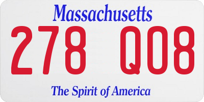 MA license plate 278QO8