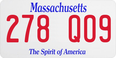 MA license plate 278QO9