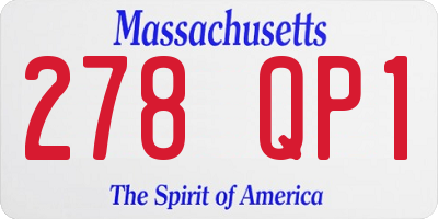 MA license plate 278QP1