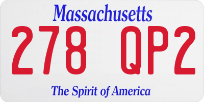 MA license plate 278QP2