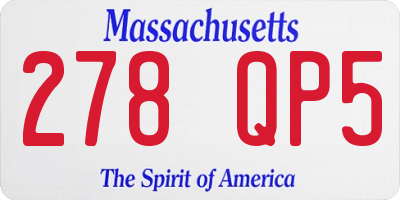MA license plate 278QP5