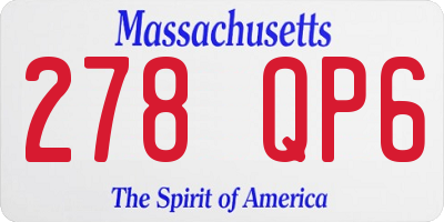 MA license plate 278QP6