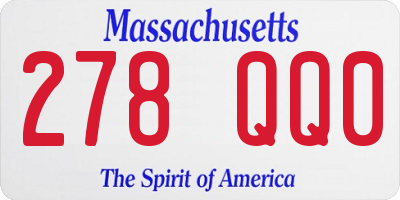 MA license plate 278QQ0