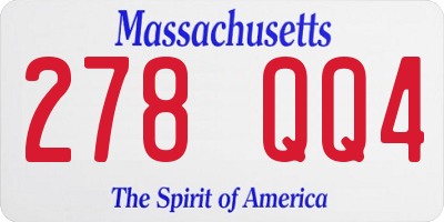 MA license plate 278QQ4