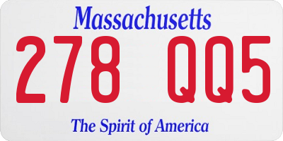 MA license plate 278QQ5