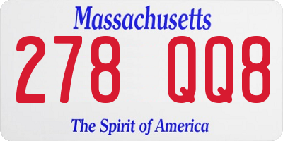 MA license plate 278QQ8