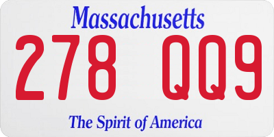 MA license plate 278QQ9