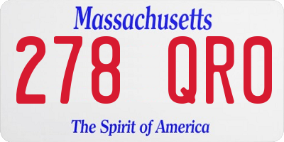 MA license plate 278QR0