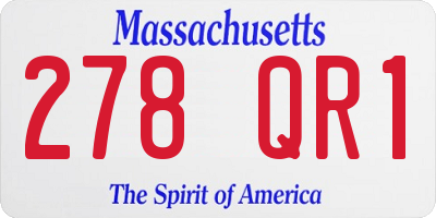 MA license plate 278QR1