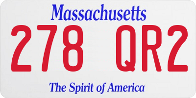 MA license plate 278QR2