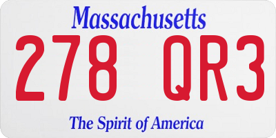 MA license plate 278QR3