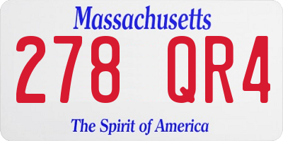 MA license plate 278QR4