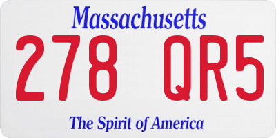 MA license plate 278QR5