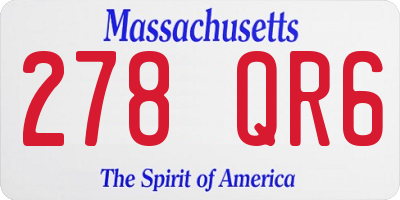 MA license plate 278QR6