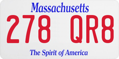 MA license plate 278QR8
