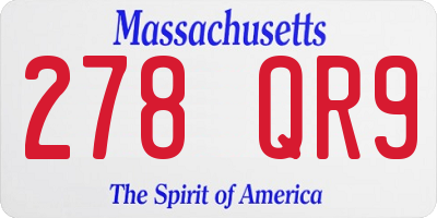 MA license plate 278QR9