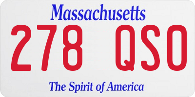 MA license plate 278QS0